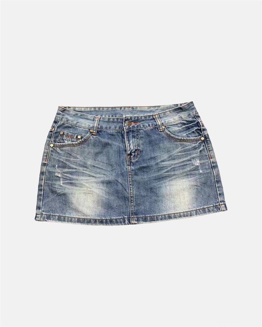 Vintage denim mini skirt