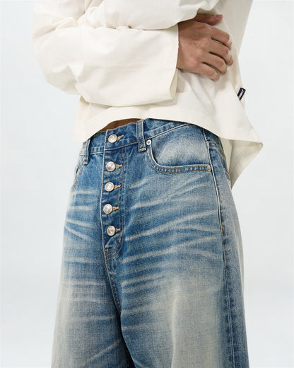 Classic Light-Wash Baggy Denim Jeans