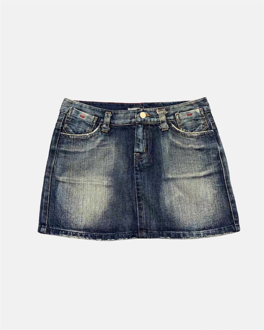 Vintage denim mini skirt