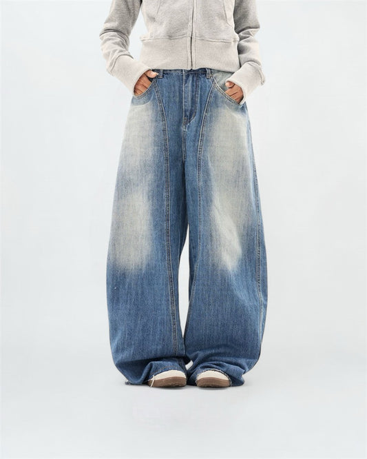 Light wash Spots Baggy Jeans