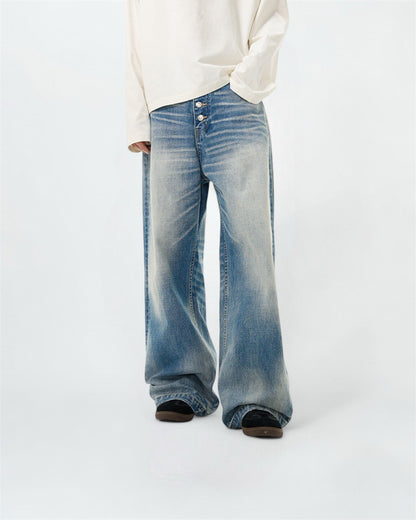 Classic Light-Wash Baggy Denim Jeans