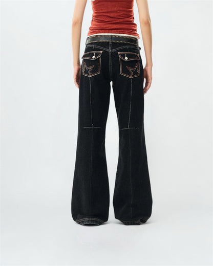 Dark Wash Star Flared Jeans