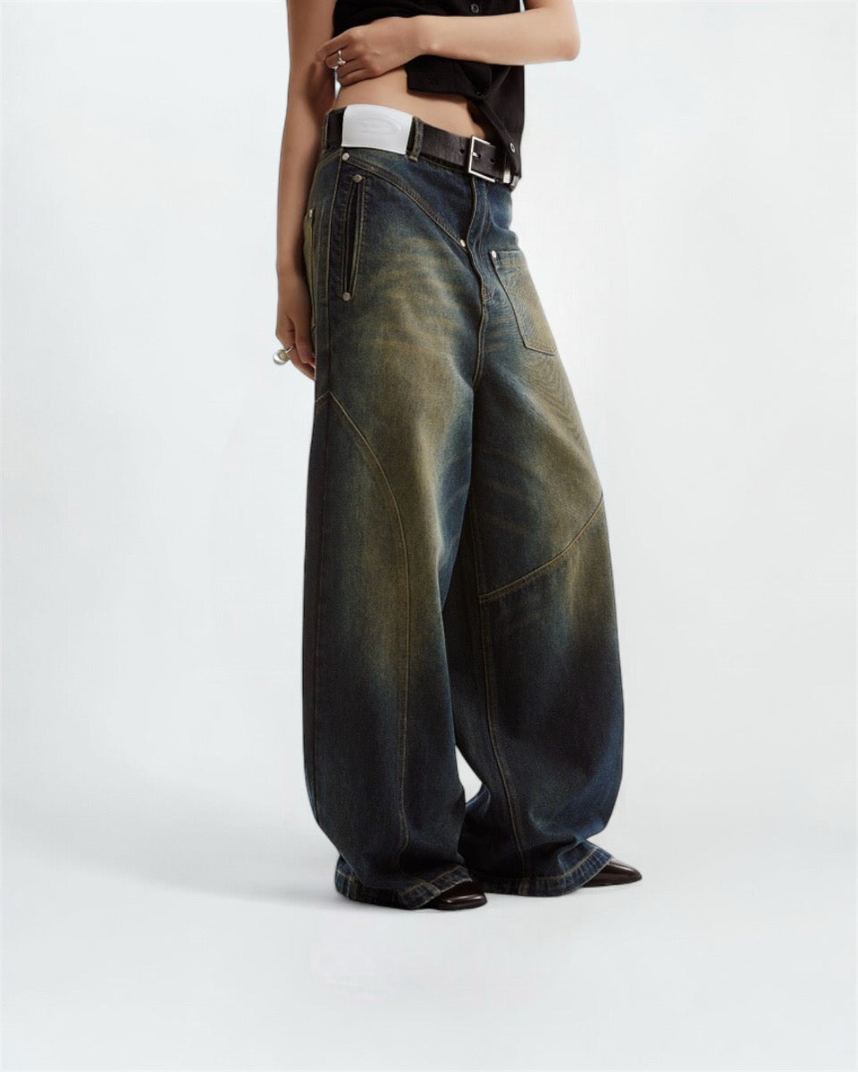 Grunge Wide-Leg Jeans