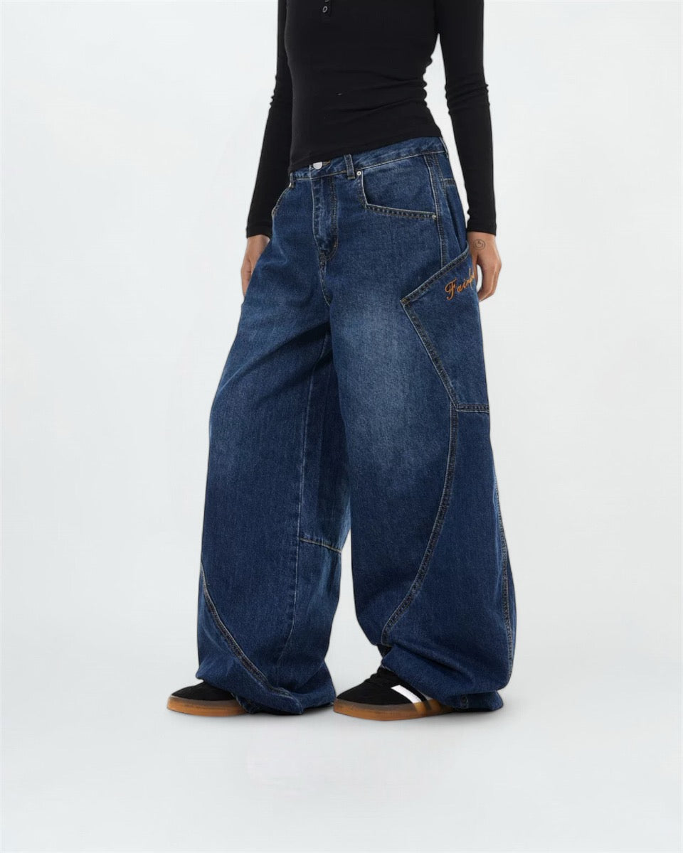 Skater Side Pockets Baggy Jeans