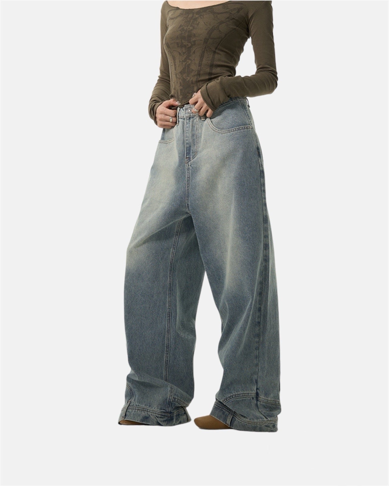 Upside down Wide-Leg Jeans