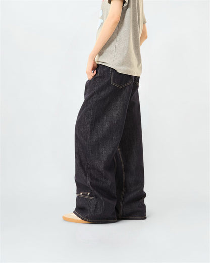 The Japanese Buttons Wide Leg Jeans