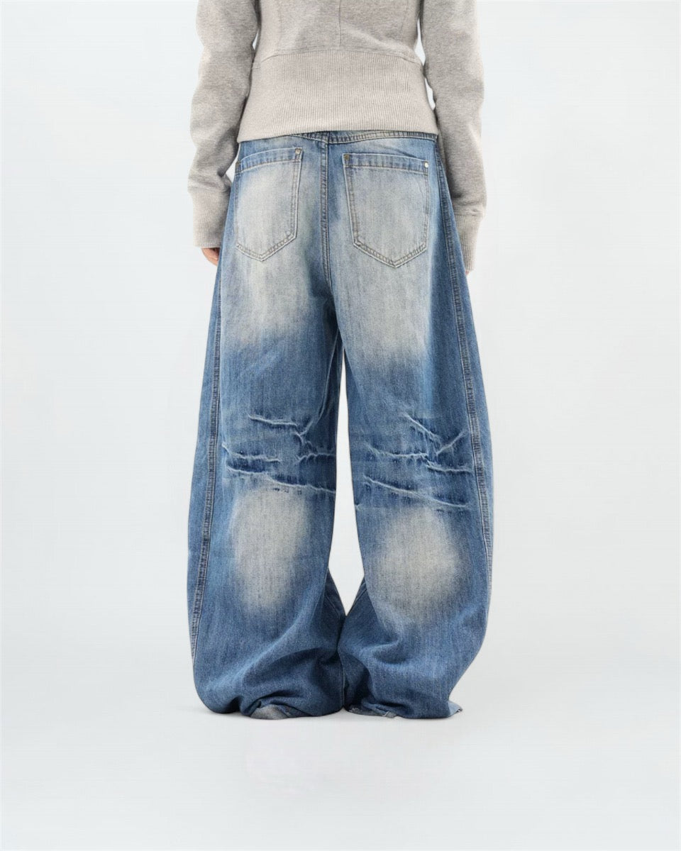 Light wash Spots Baggy Jeans