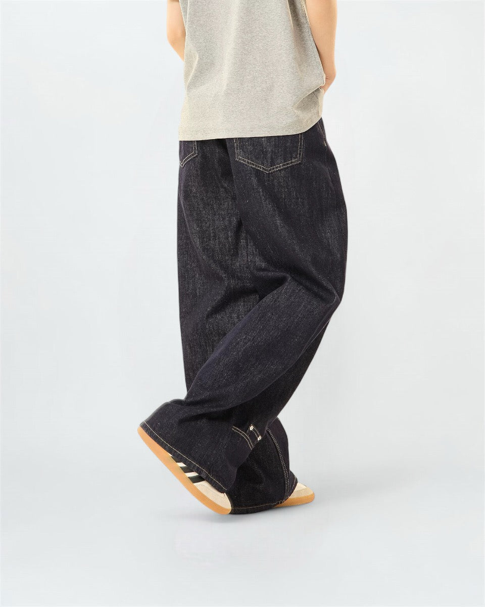 The Japanese Buttons Wide Leg Jeans