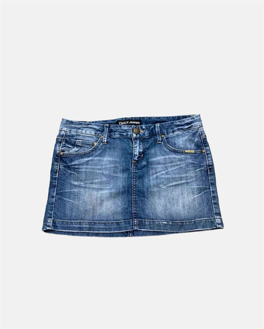 Vintage denim mini skirt