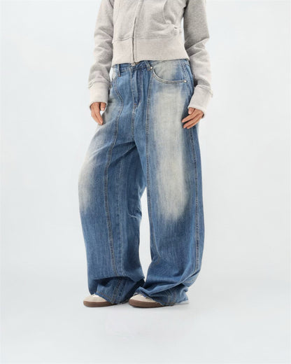 Light wash Spots Baggy Jeans