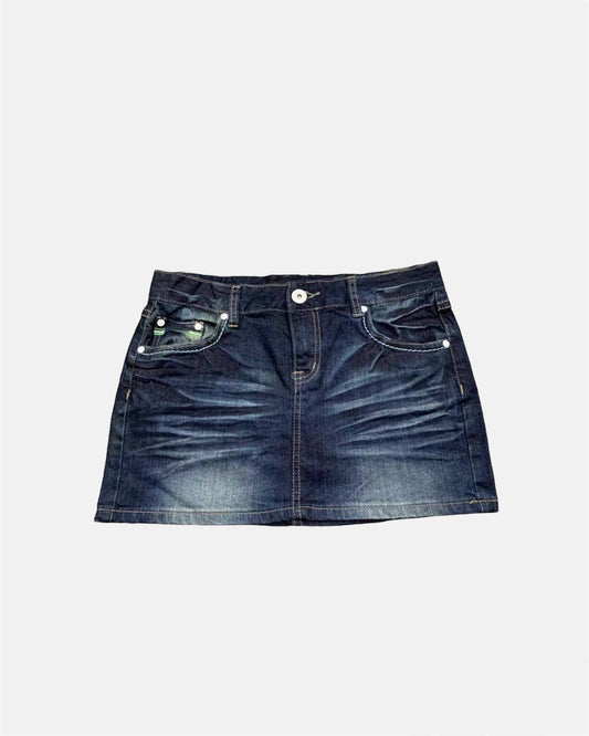 Vintage denim mini skirt