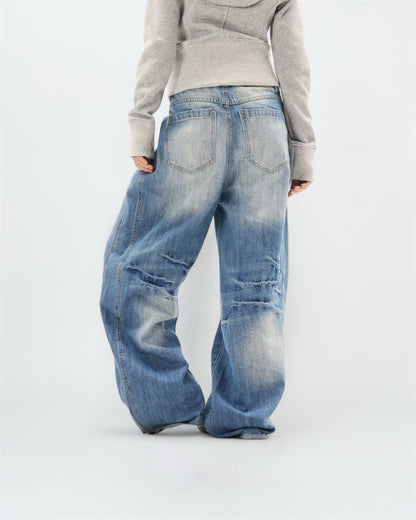 Light wash Spots Baggy Jeans