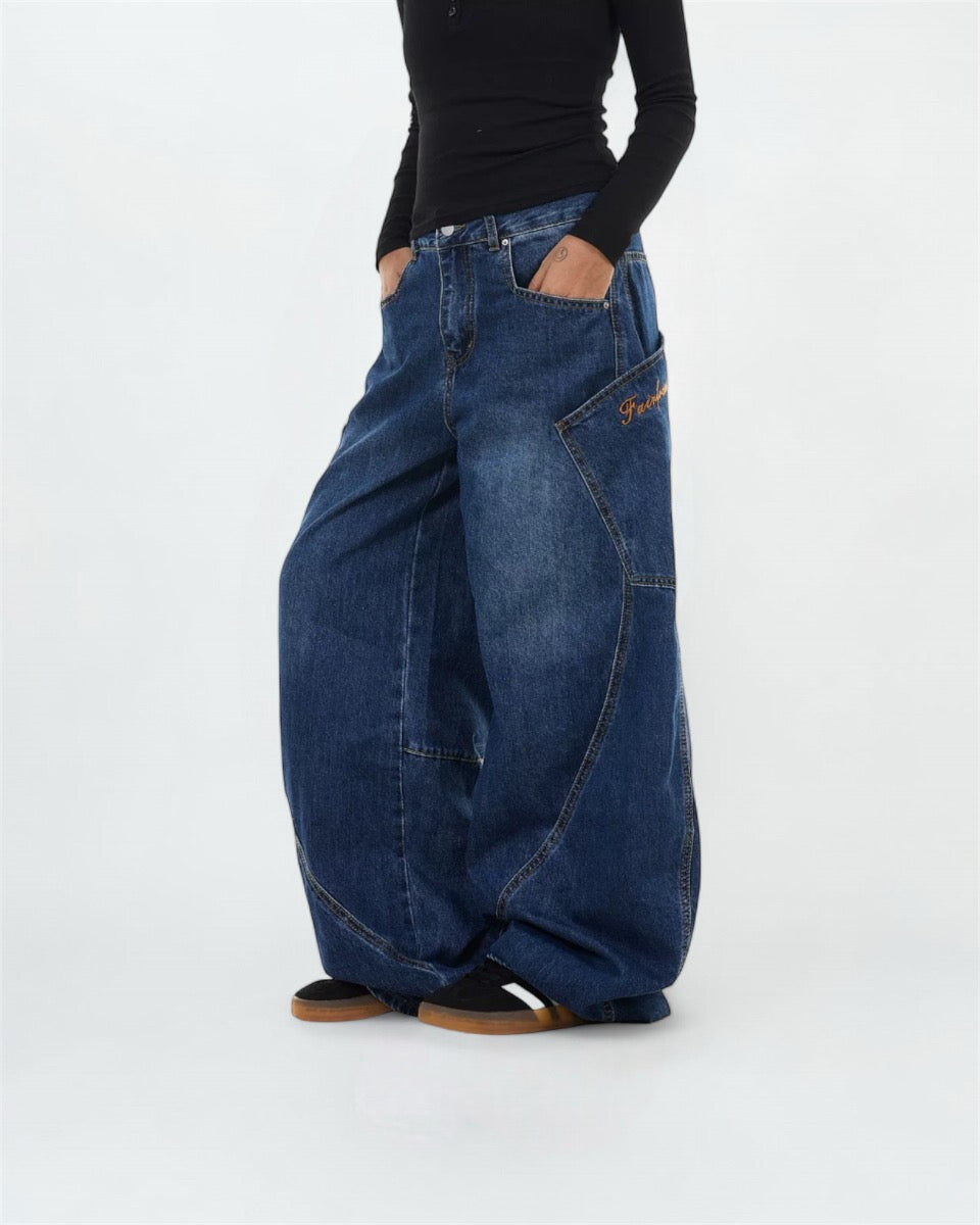 Skater Side Pockets Baggy Jeans