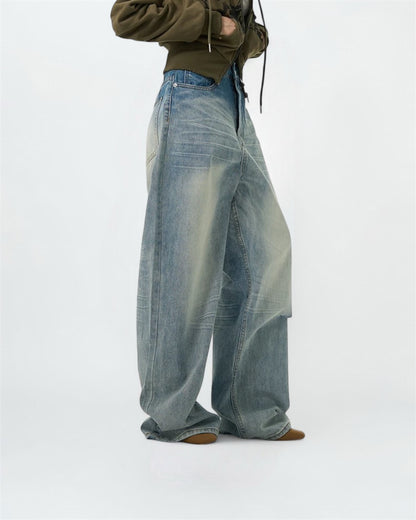 Mid-Waisted Wide-Leg Jeans