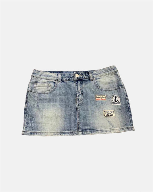 Vintage denim mini skirt